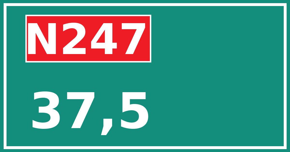 Hectometerbord N247 37,5