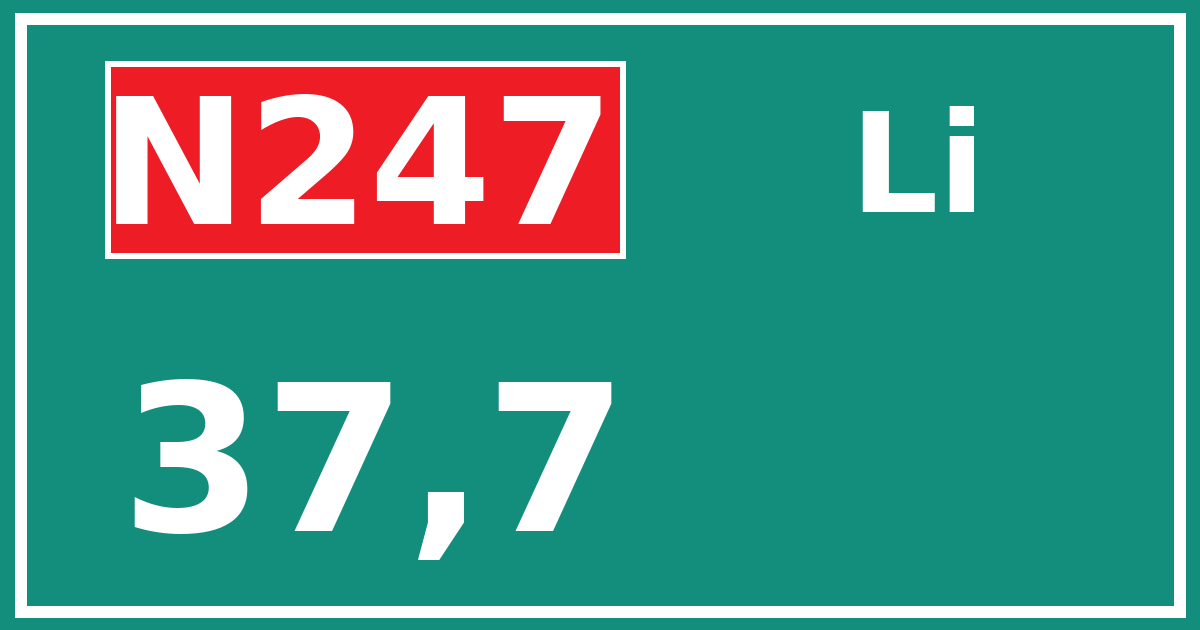 Hectometerbord N247 37,7 zijde Li