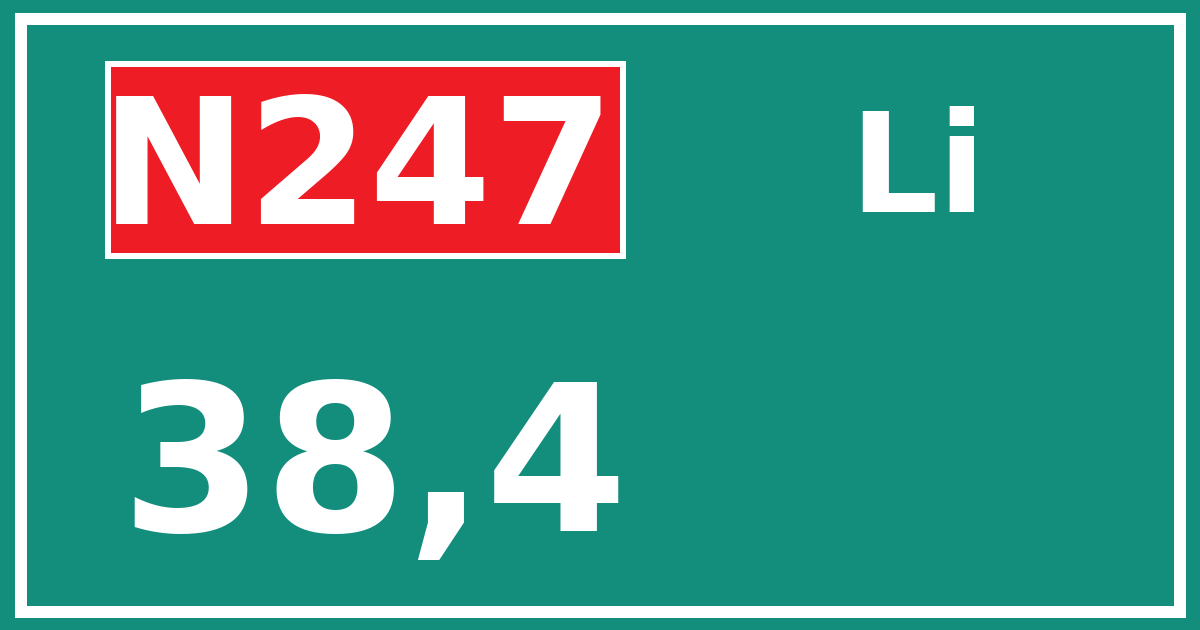 Hectometerbord N247 38,4 zijde Li