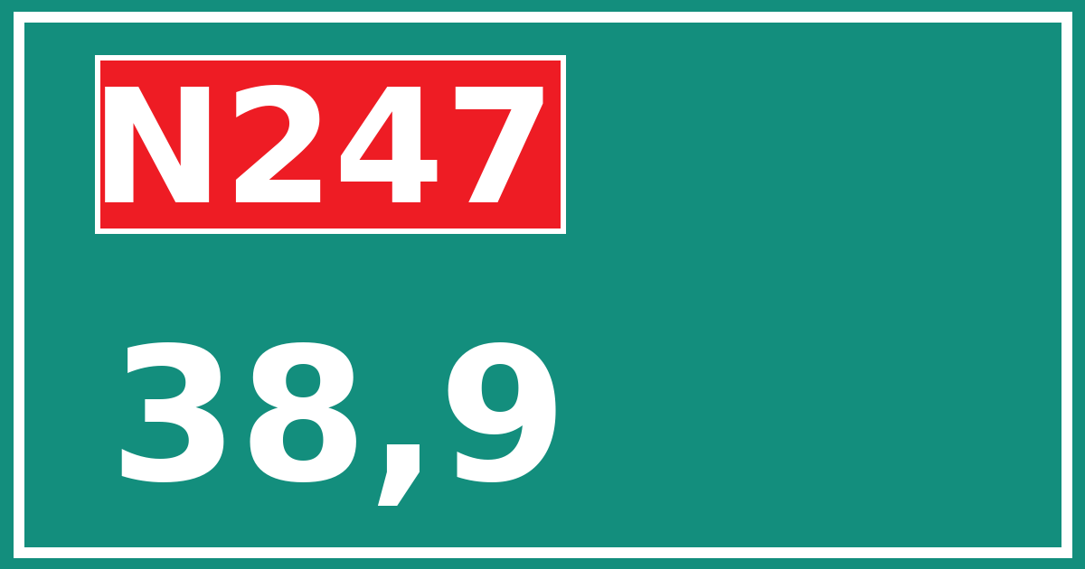 Hectometerbord N247 38,9