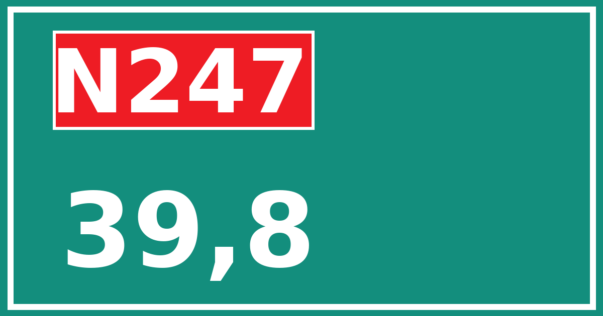 Hectometerbord N247 39,8