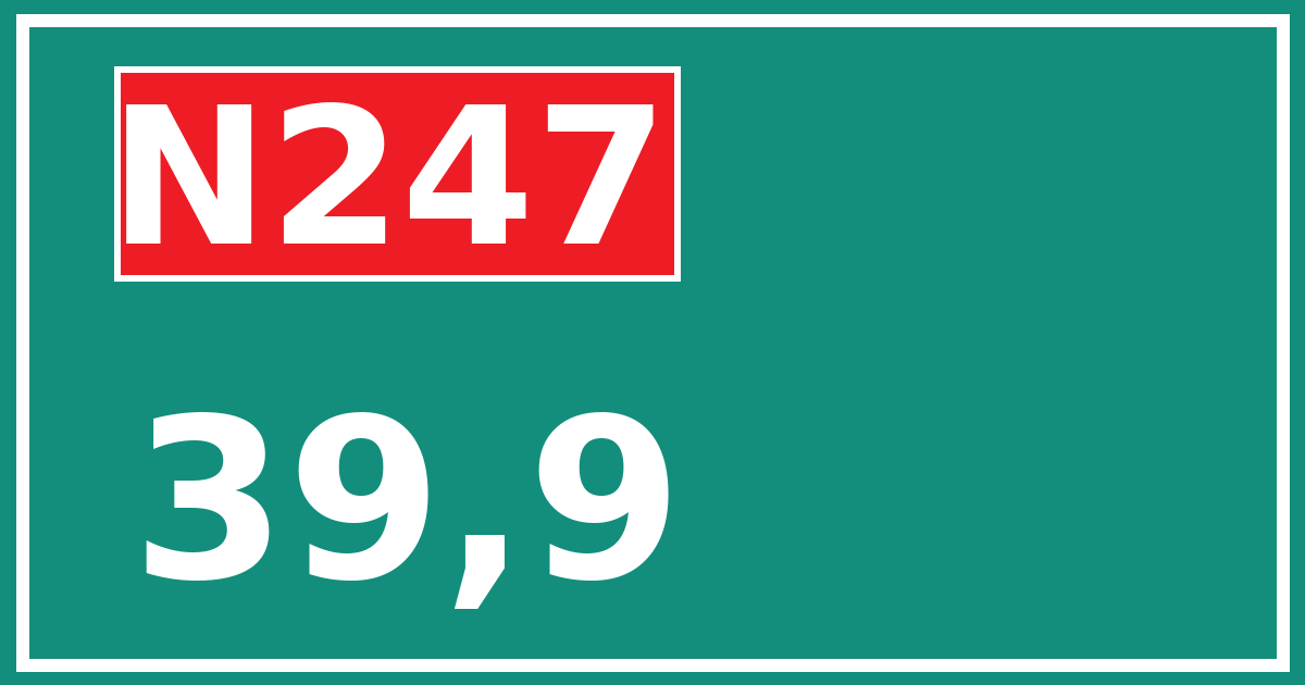 Hectometerbord N247 39,9