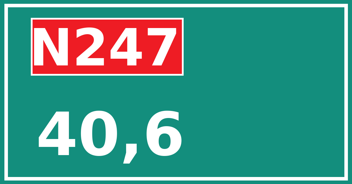 Hectometerbord N247 40,6