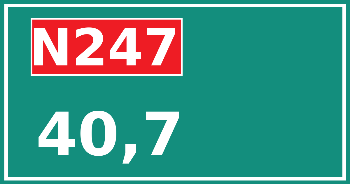 Hectometerbord N247 40,7