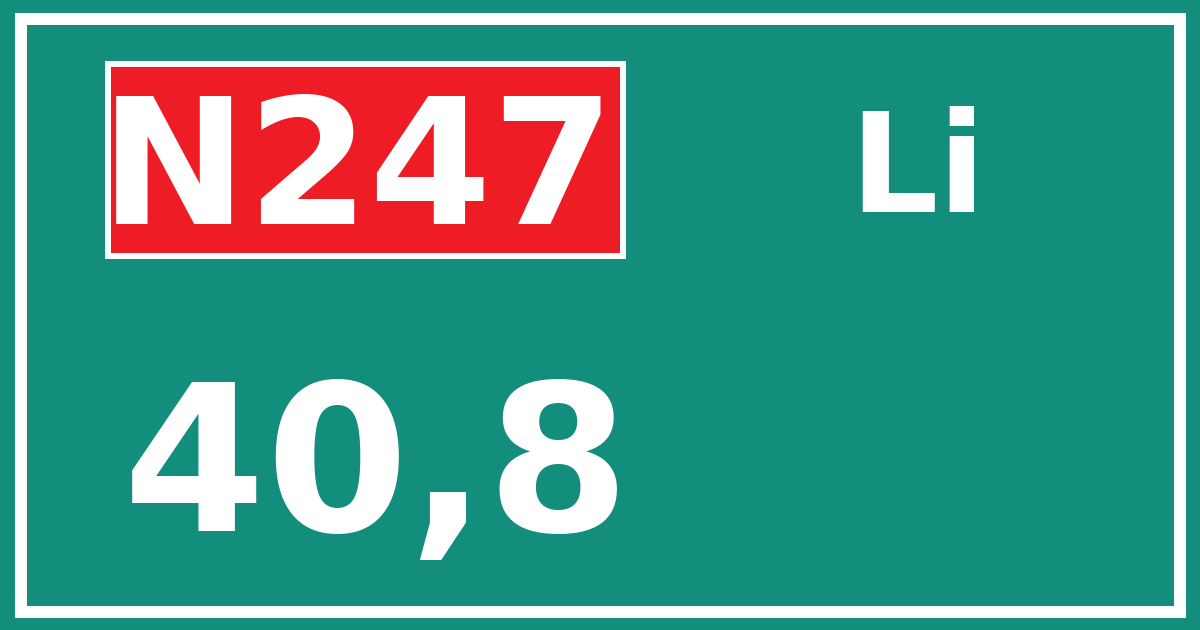 Hectometerbord N247 40,8 zijde Li
