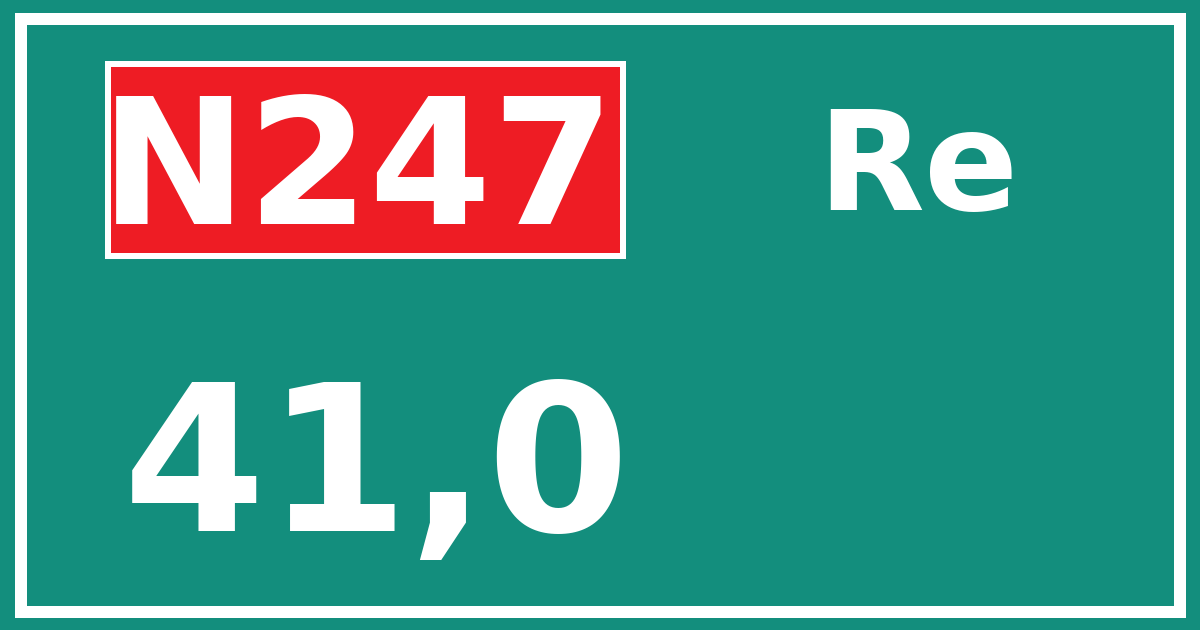 Hectometerbord N247 41,0 zijde Re