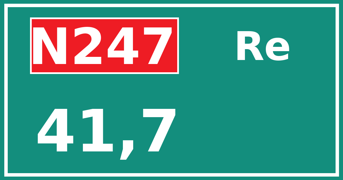 Hectometerbord N247 41,7 zijde Re