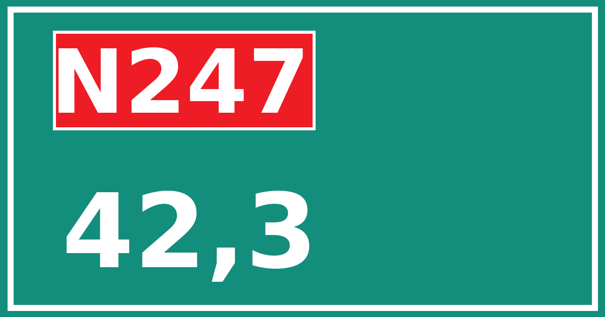 Hectometerbord N247 42,3