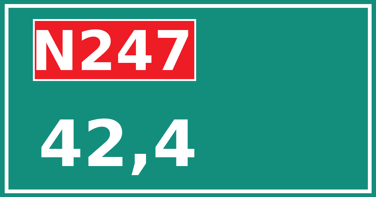 Hectometerbord N247 42,4