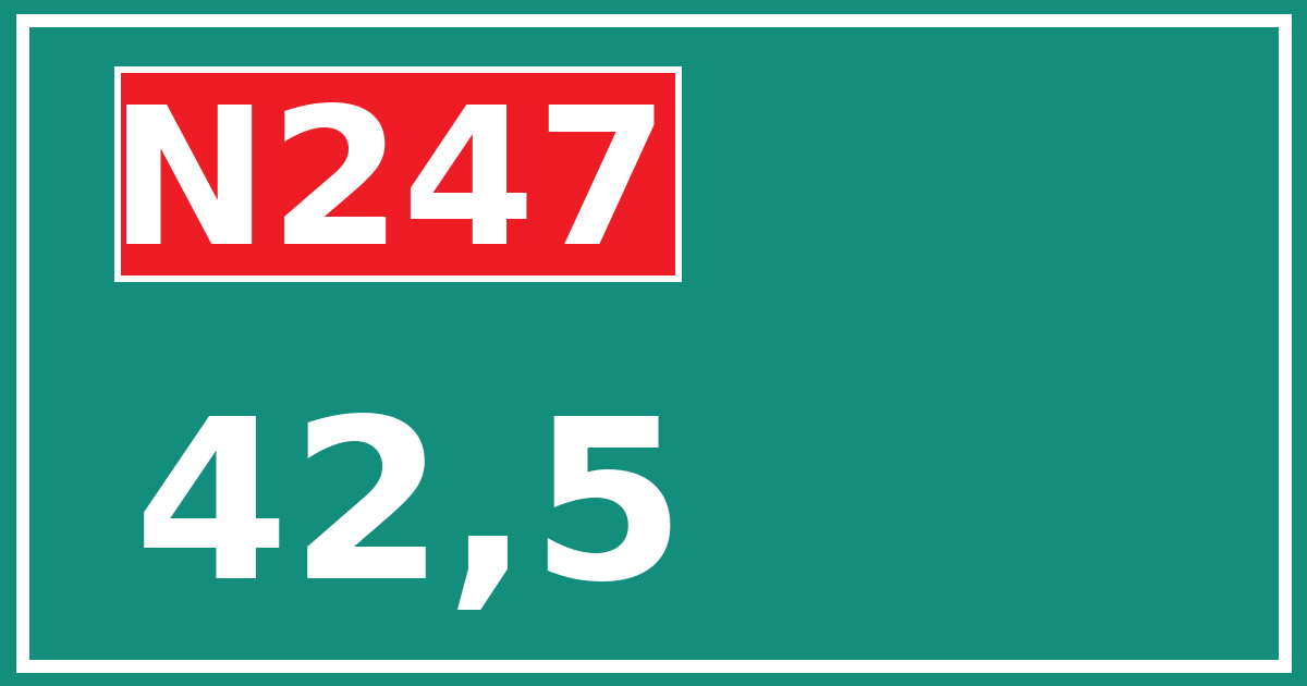 Hectometerbord N247 42,5