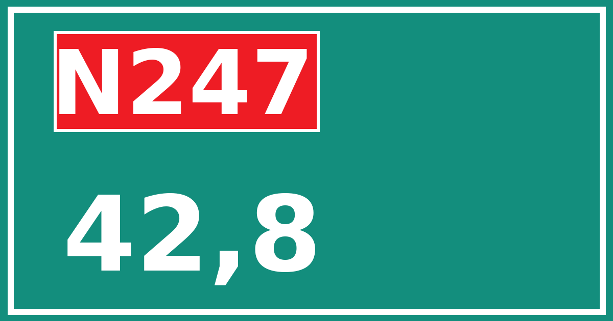 Hectometerbord N247 42,8