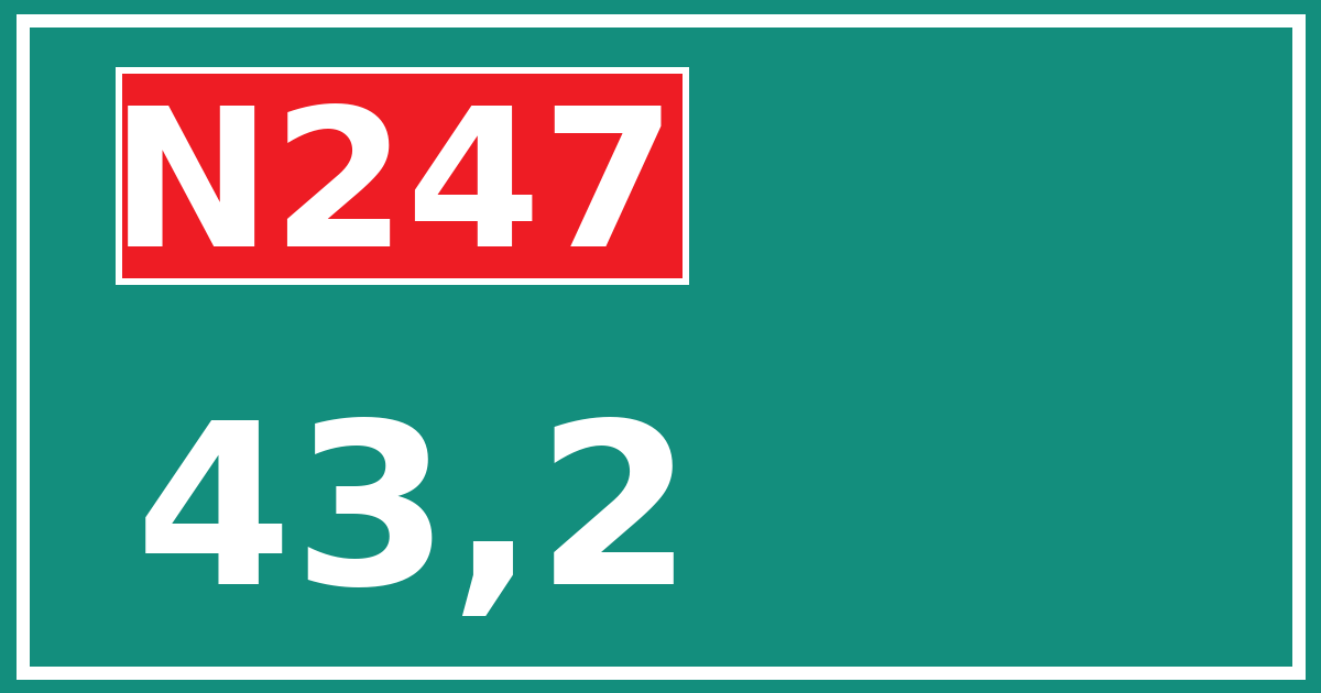 Hectometerbord N247 43,2