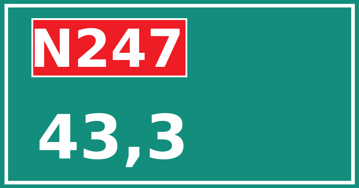 Hectometerbord N247 43,3