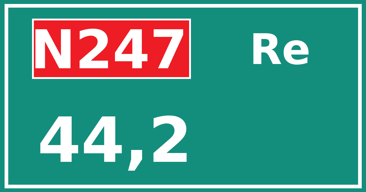 Hectometerbord N247 44,2 zijde Re