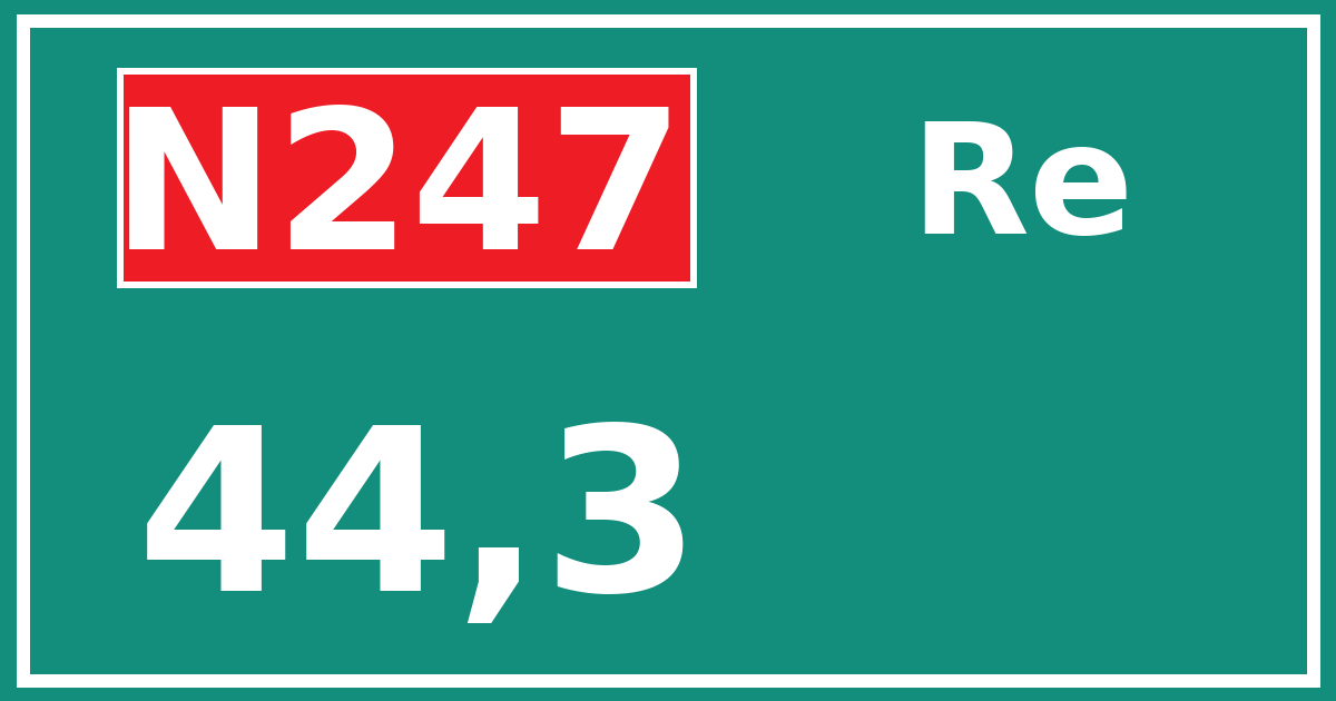 Hectometerbord N247 44,3 zijde Re
