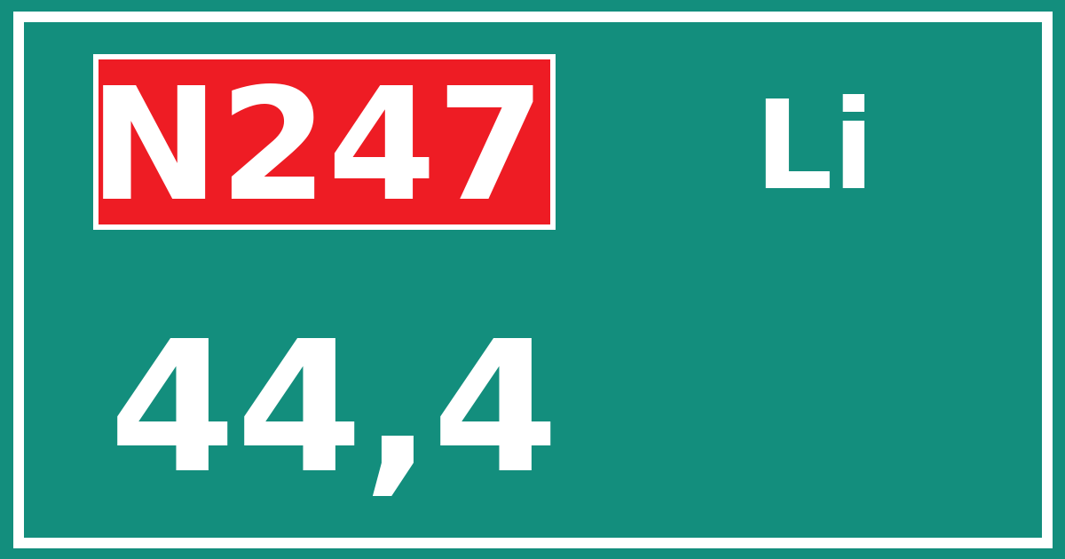 Hectometerbord N247 44,4 zijde Li