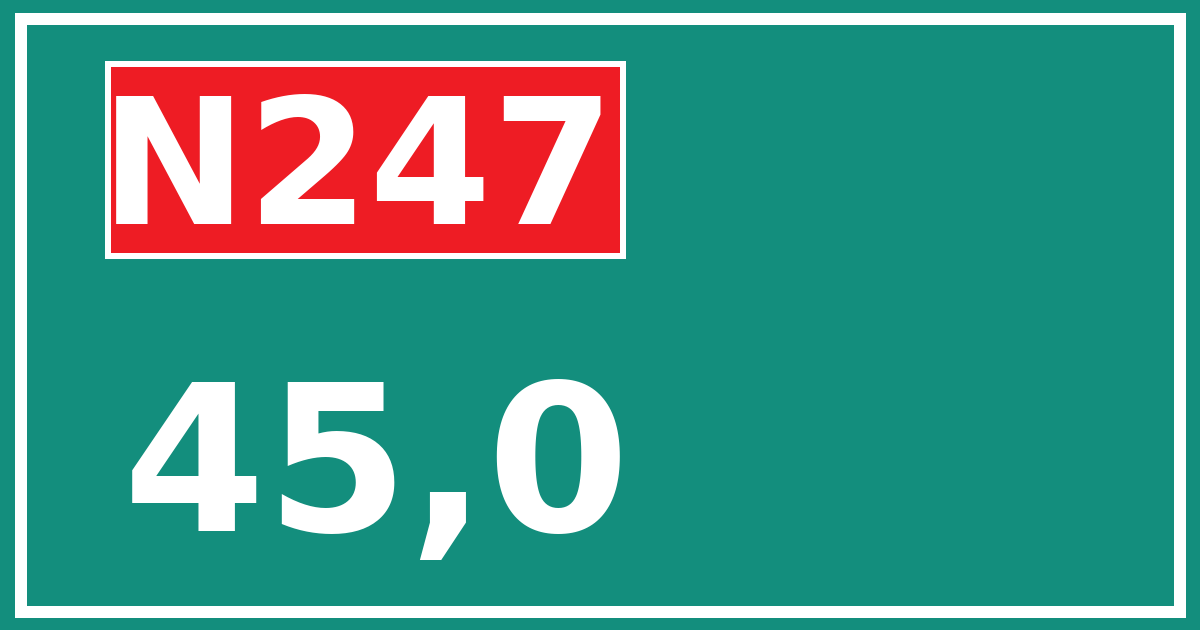 Hectometerbord N247 45,0