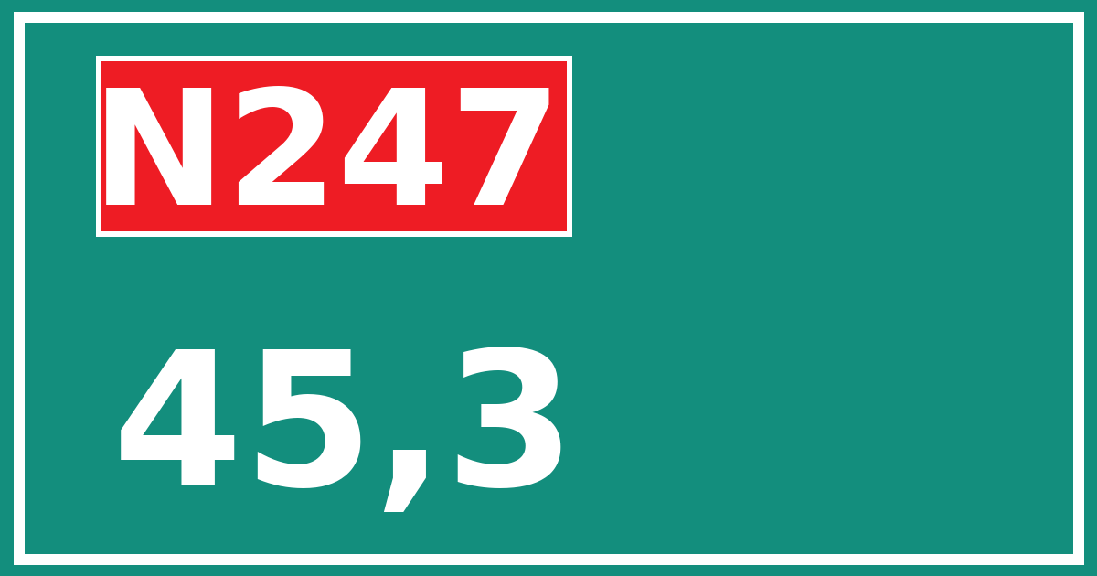 Hectometerbord N247 45,3