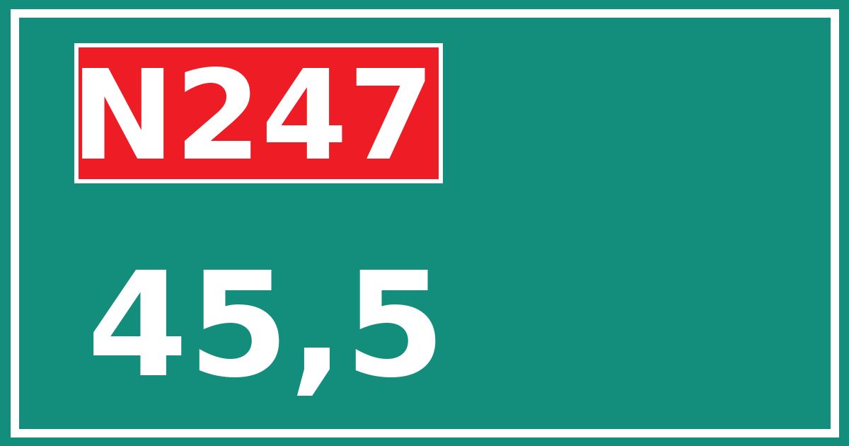 Hectometerbord N247 45,5