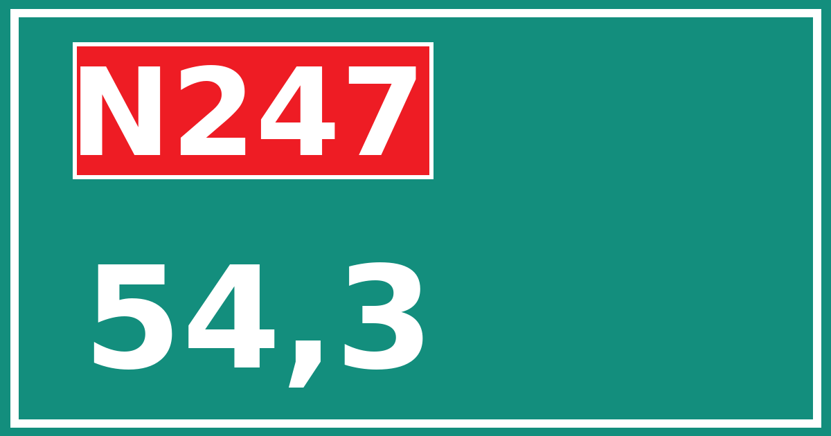 Hectometerbord N247 54,3
