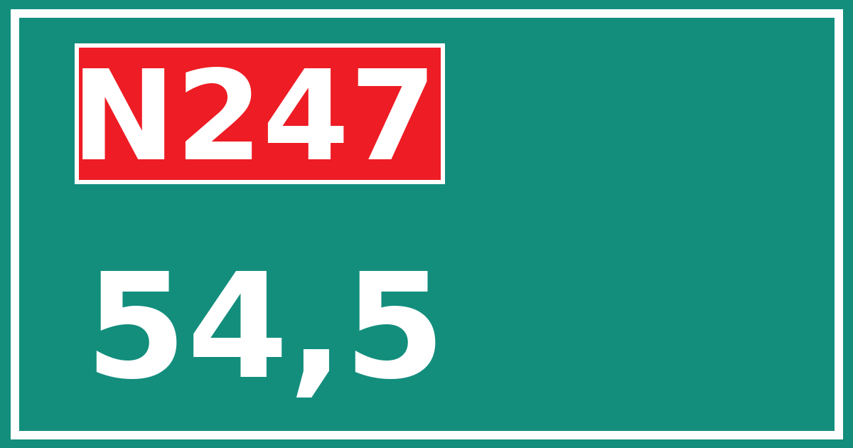 Hectometerbord N247 54,5