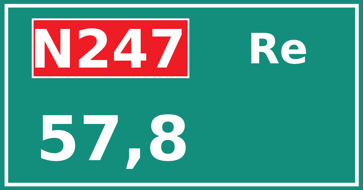 Hectometerbord N247 57,8 zijde Re