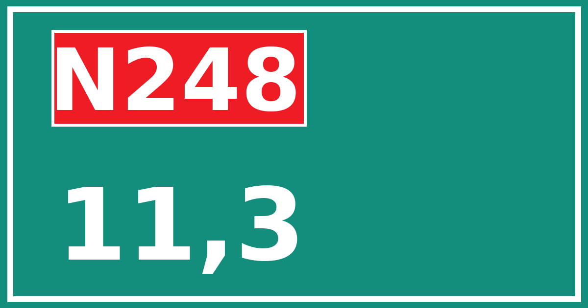 Hectometerbord N248 11,3
