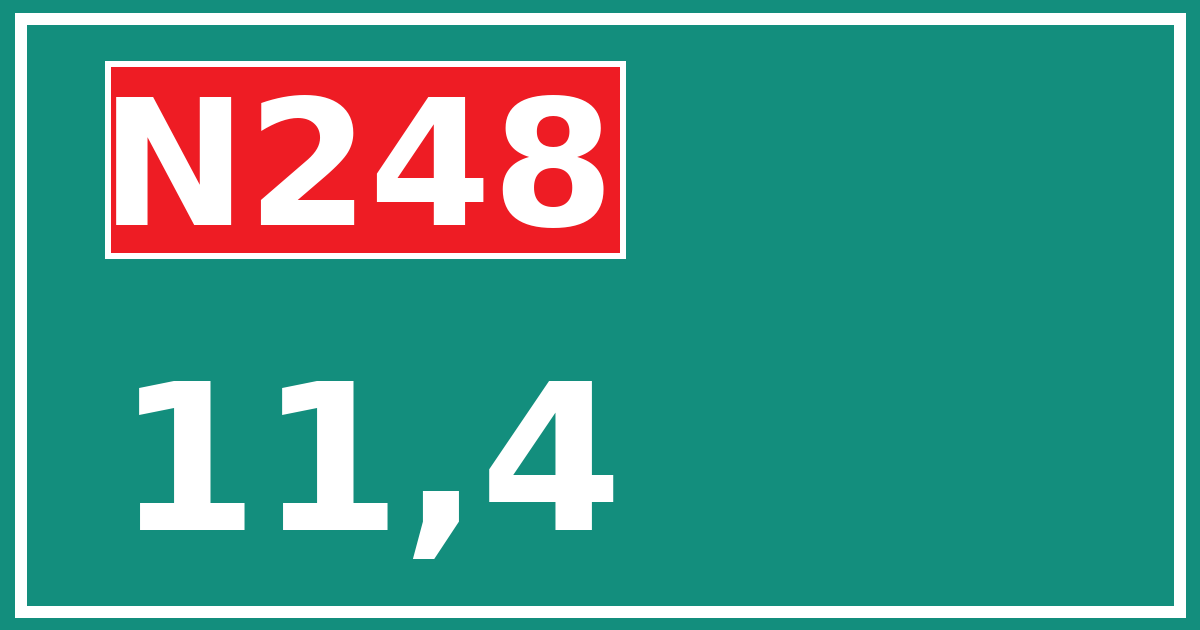 Hectometerbord N248 11,4