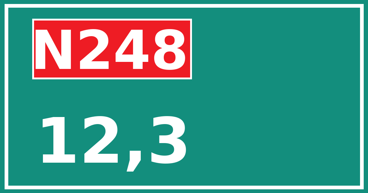 Hectometerbord N248 12,3