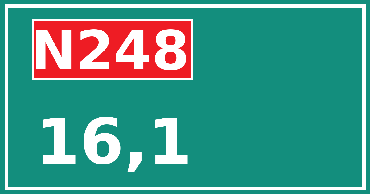 Hectometerbord N248 16,1