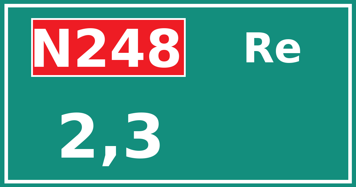 Hectometerbord N248 2,3 zijde Re