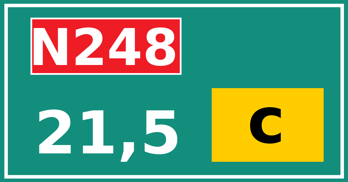 Hectometerbord N248 21,5 letter c