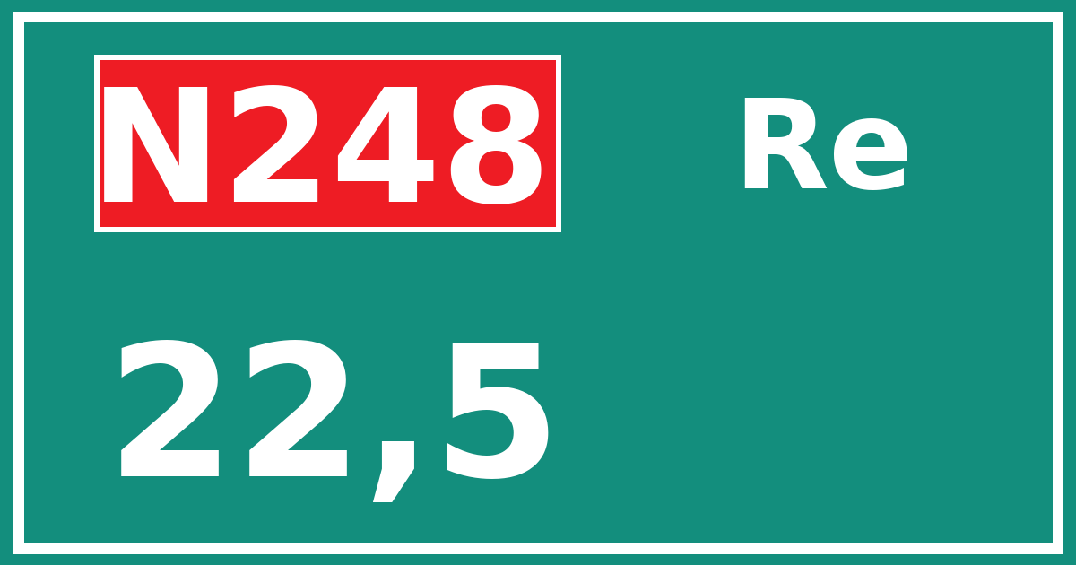 Hectometerbord N248 22,5 zijde Re