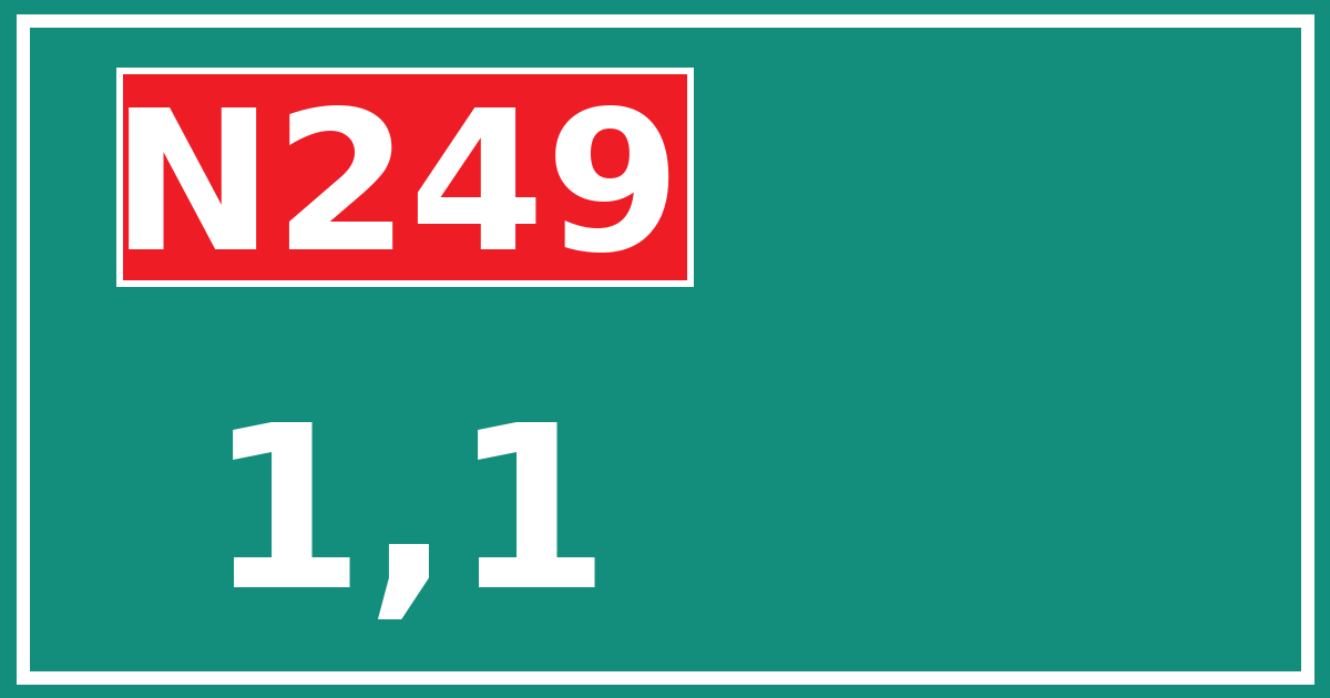 Hectometerbord N249 1,1