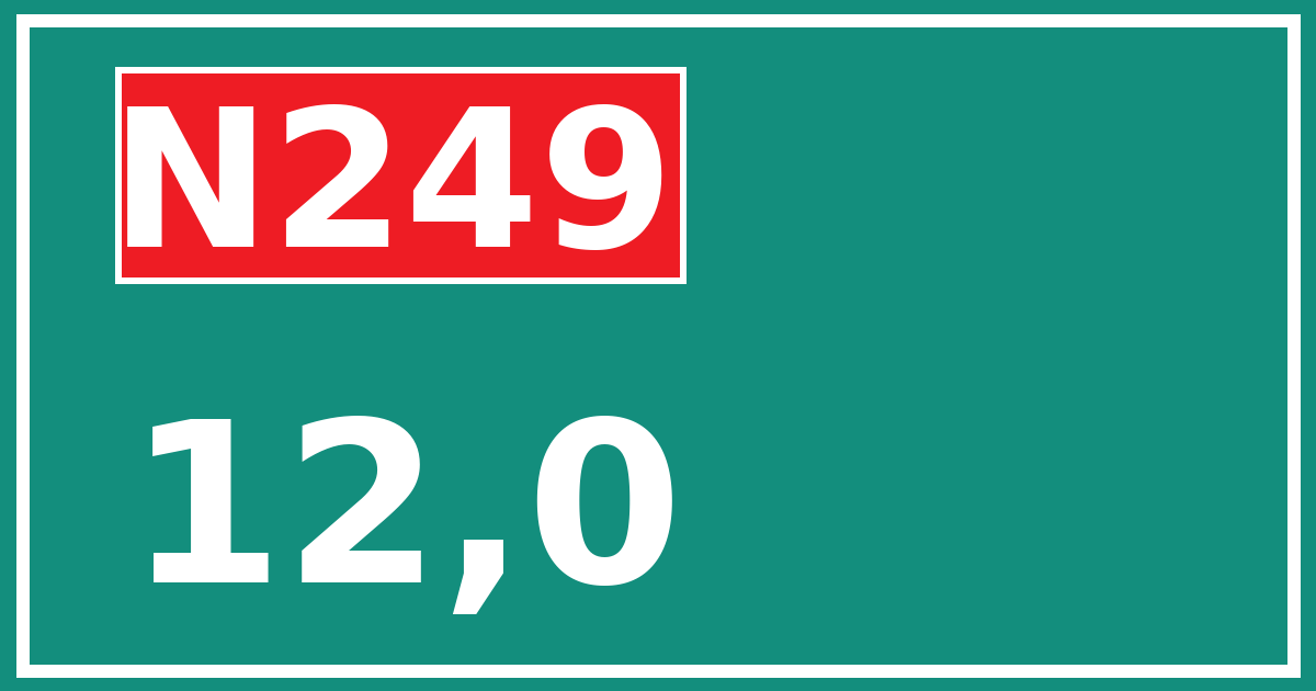 Hectometerbord N249 12,0