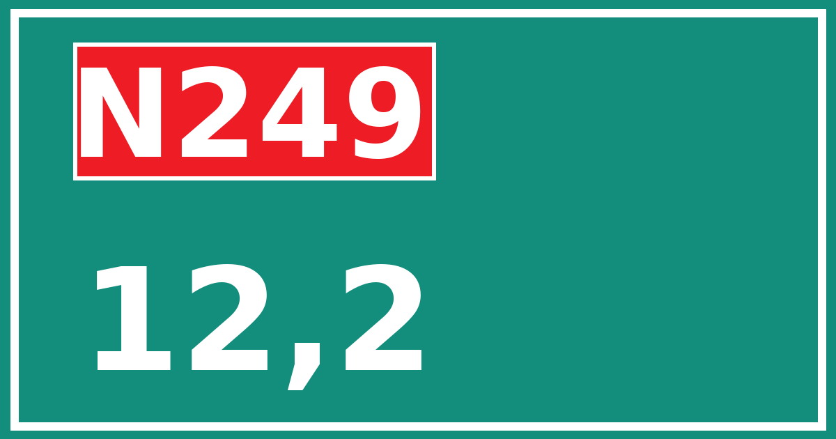 Hectometerbord N249 12,2