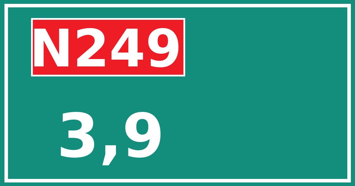 Hectometerbord N249 3,9