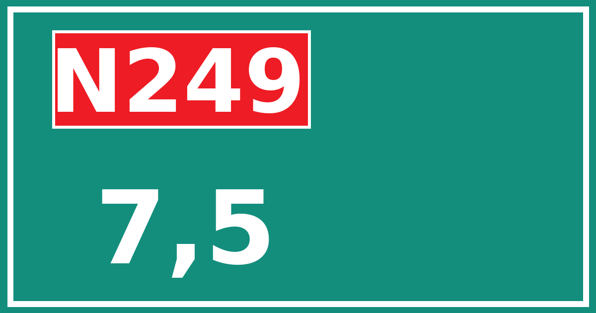 Hectometerbord N249 7,5