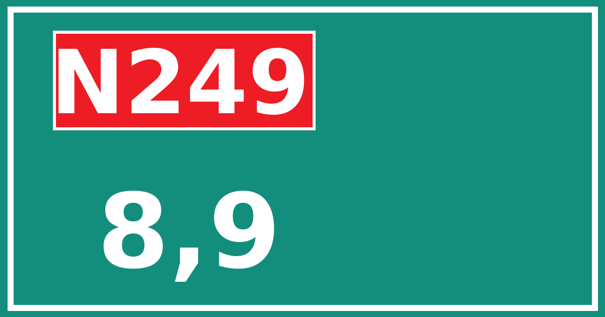 Hectometerbord N249 8,9