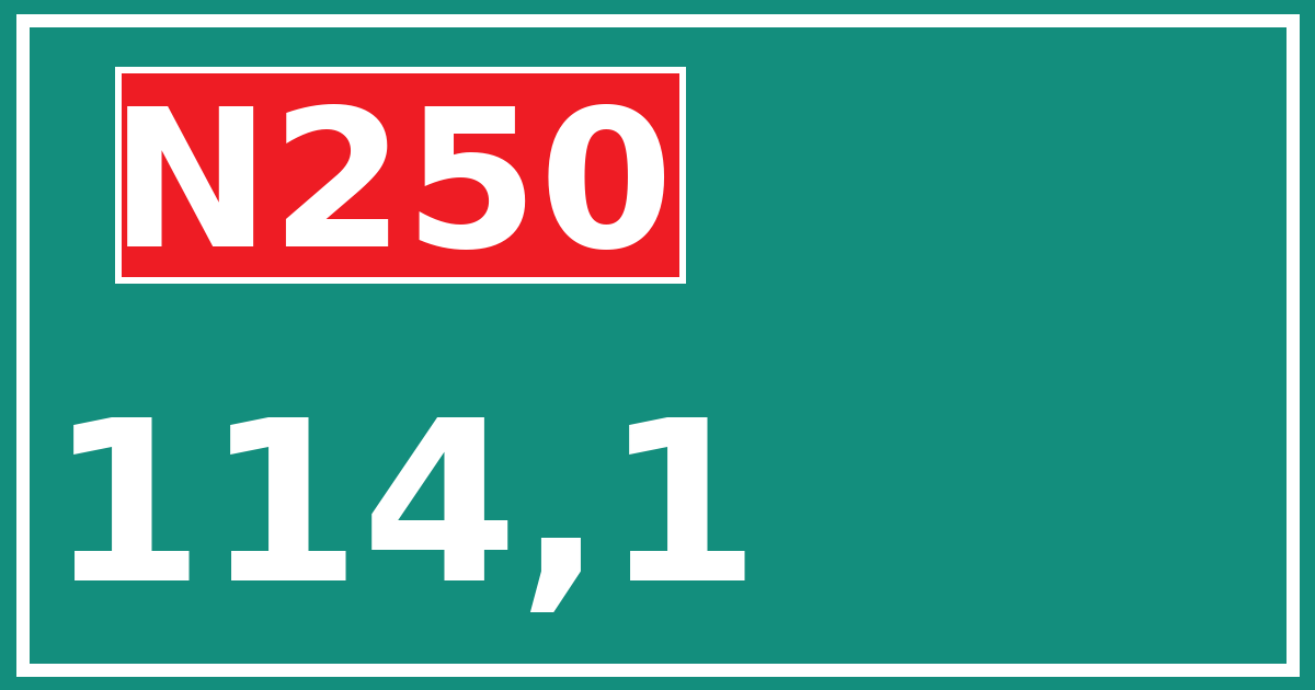 Hectometerbord N250 114,1