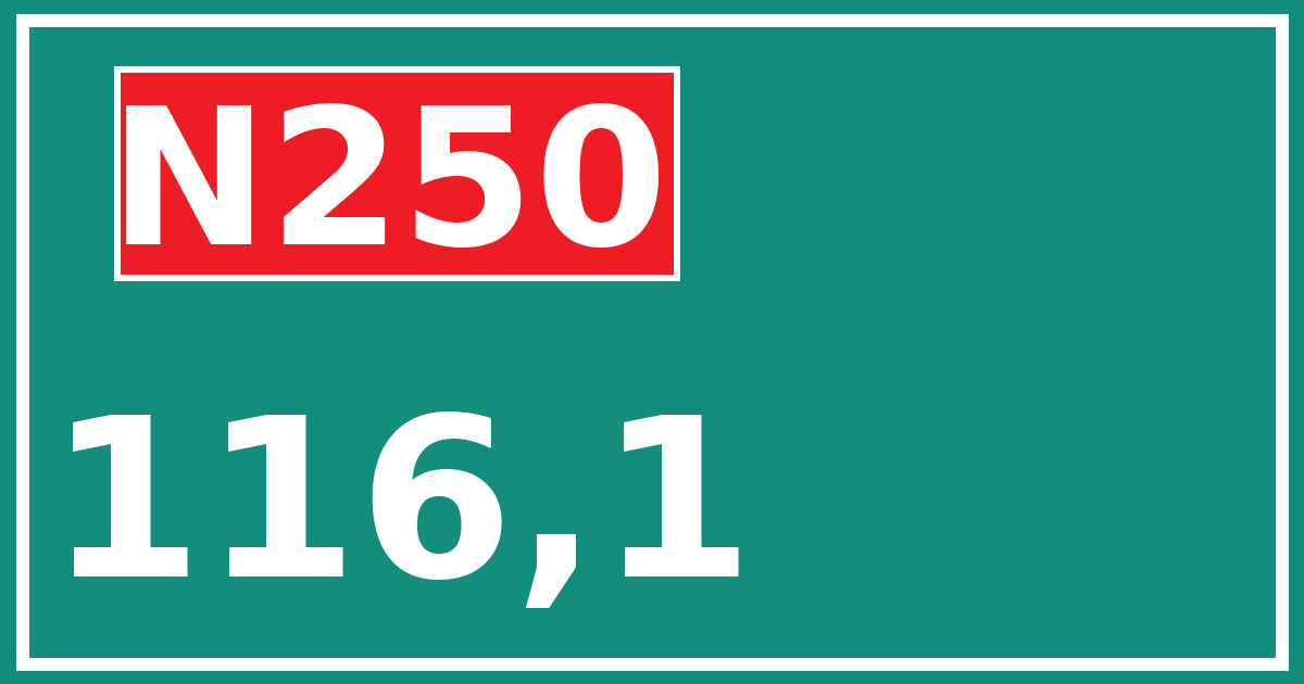 Hectometerbord N250 116,1