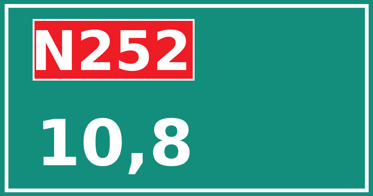Hectometerbord N252 10,8