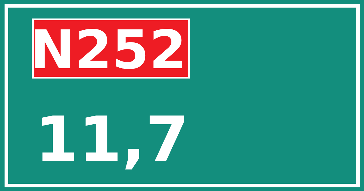 Hectometerbord N252 11,7