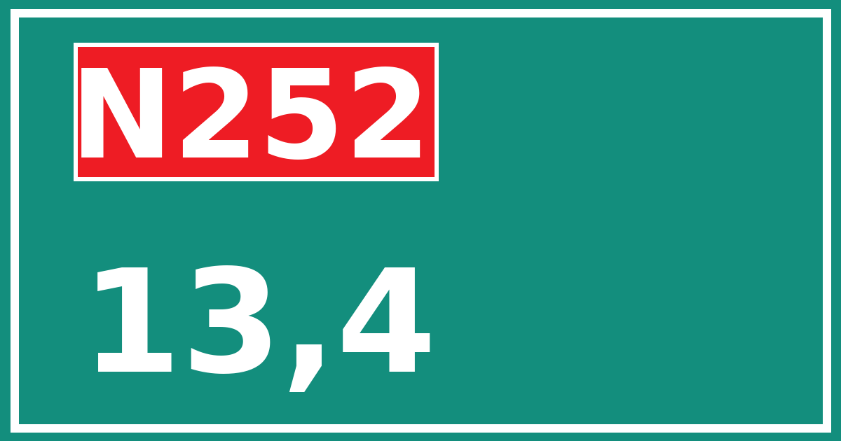Hectometerbord N252 13,4