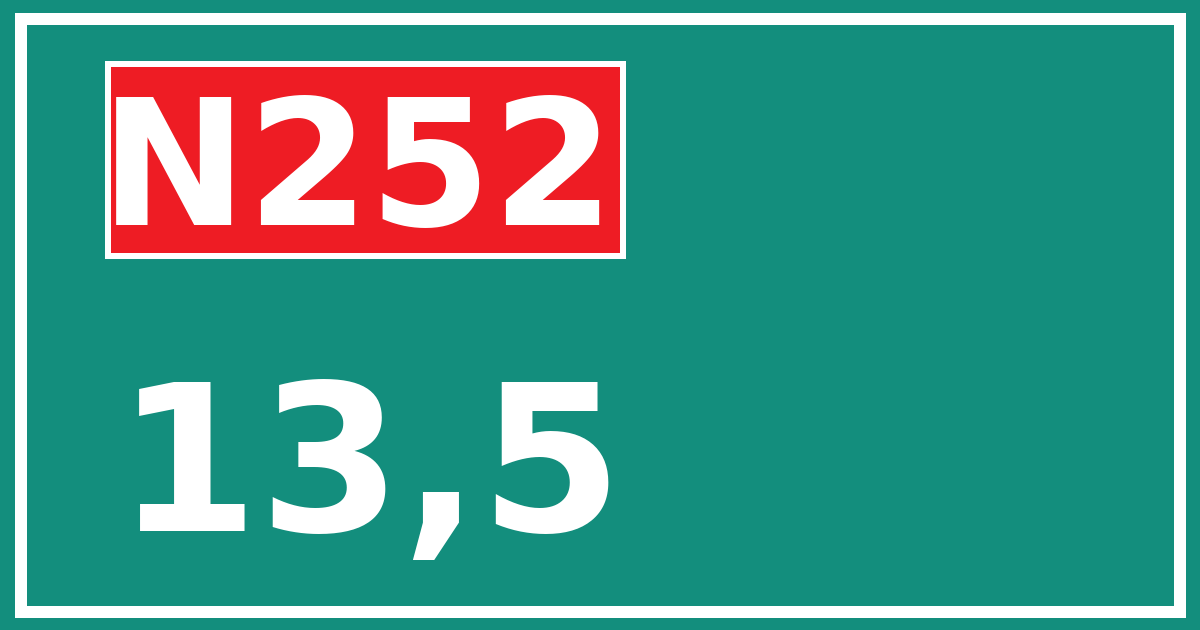Hectometerbord N252 13,5