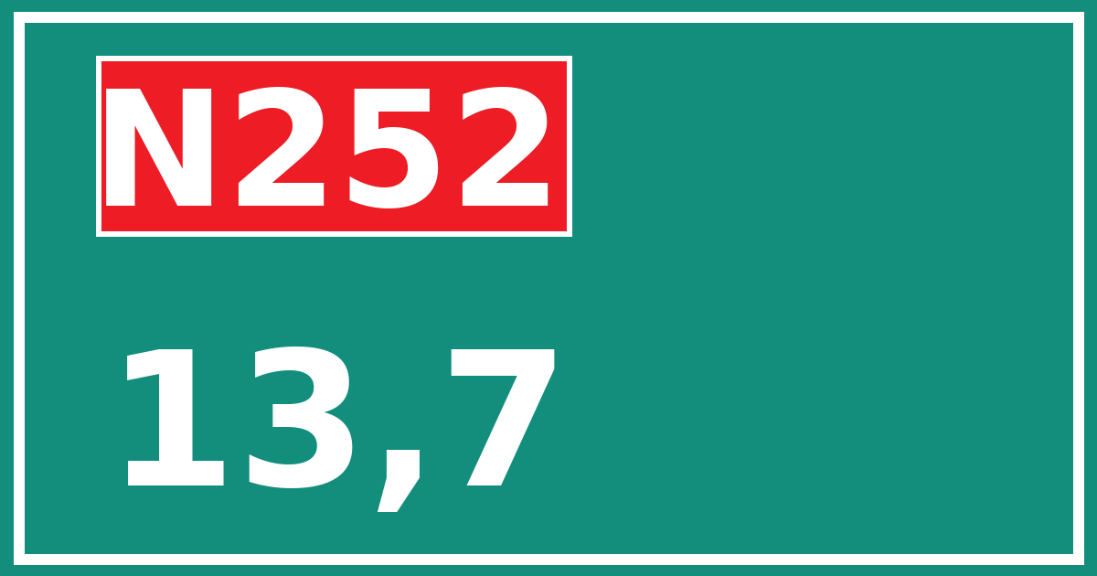 Hectometerbord N252 13,7