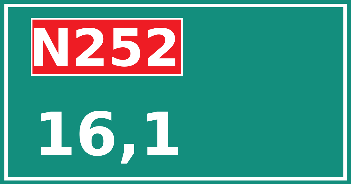 Hectometerbord N252 16,1