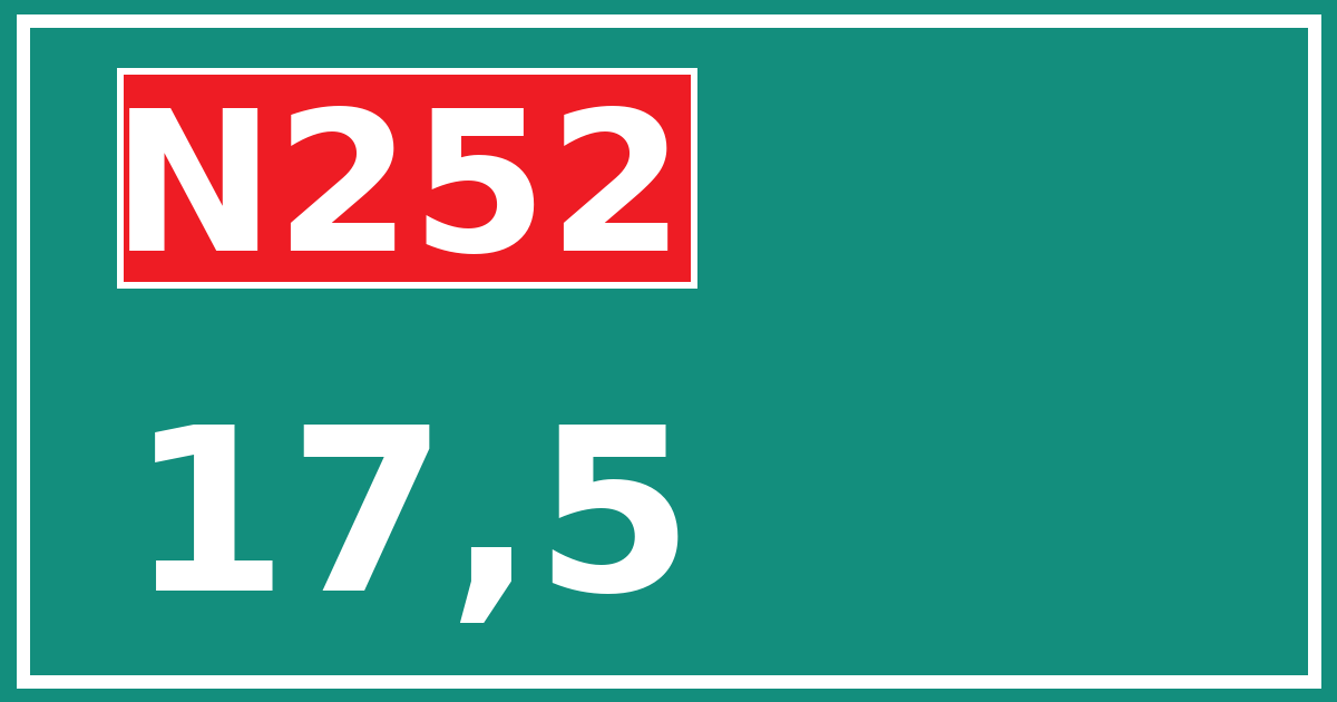 Hectometerbord N252 17,5