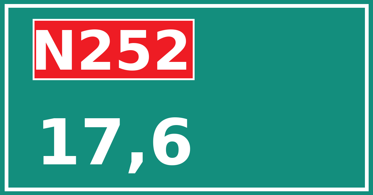 Hectometerbord N252 17,6