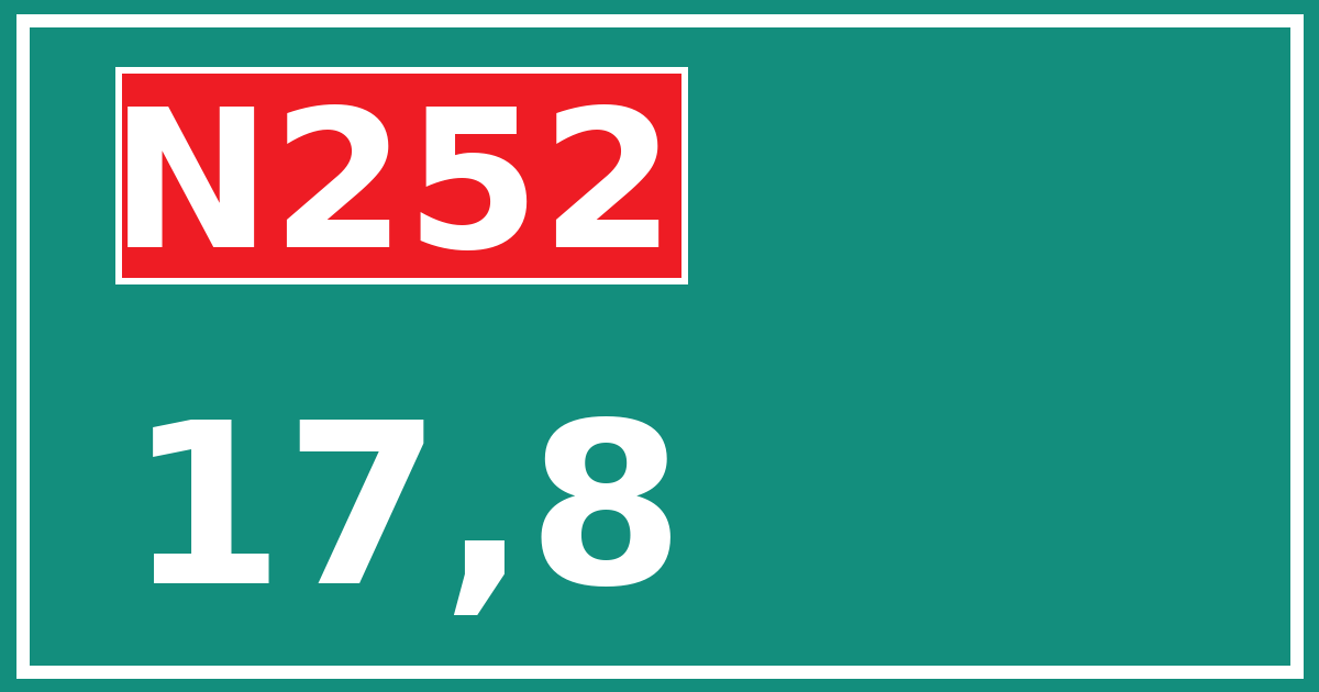 Hectometerbord N252 17,8